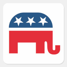 Republican Elephant Square Stickers