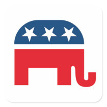 Republican Elephant Square Stickers