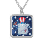 republican elephant tophat necklace