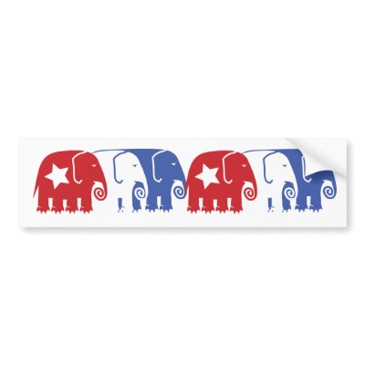 Republican Elephants Bumper Stickers by spacedust