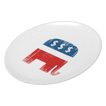 Republican Greed (2) Faded.png Dinner Plates