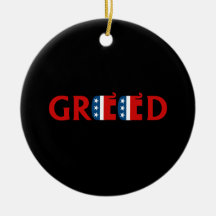 REPUBLICAN GREED CHRISTMAS TREE ORNAMENTS