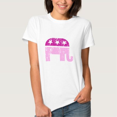 Republican Original Elephant Distressed Pink Shirt