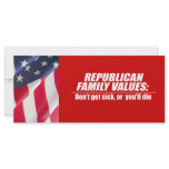Republican Values - Don't get sick Rack Cards