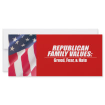 Republican Values - Greed, Fear, and Hate Rack Cards