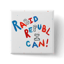Republican voter rabid supporter fun word art pinback button