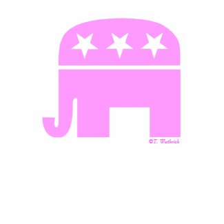 Republican Woman Pink Elephant T Shirt shirt