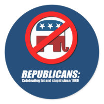 Republicans - Celebrating fat and stupid Round Stickers
