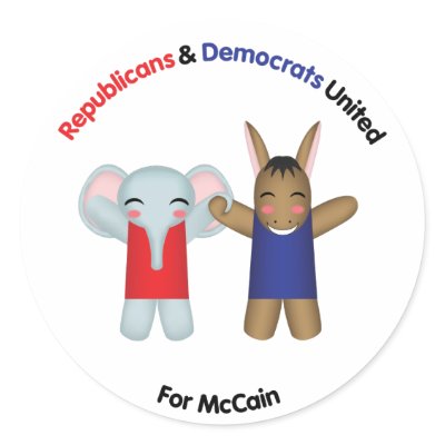 Republicans & Democrats United Sticker by hellolisa