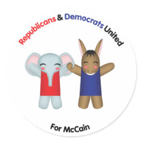 Republicans & Democrats United Sticker by hellolisa Republicans & Democrats United Sticker