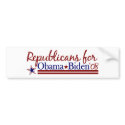 Republicans for Obama Biden bumper stickers