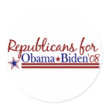 Republicans for Obama Biden Round Sticker