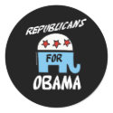 Republicans for Obama Stickers
