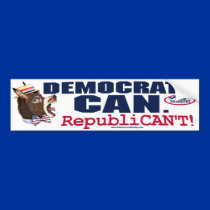 Republican't Donkey Head Bumper Sticker  bumper stickers