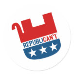 REPUBLICAN'T ROUND STICKERS