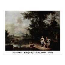 Repudiation Of Hagar By Seekatz Johann Conrad Postcard