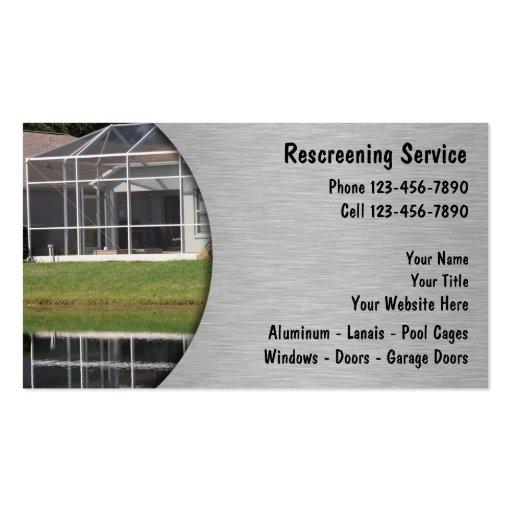 Rescreening Business Cards (front side)