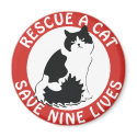 Rescue a Cat, Save Nine Lives magnets by NickerStickers Rescue a Cat, Save Nine Lives magnets