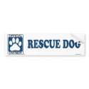 RESCUE DOG_blue bumper stickers by GenuineDogOwner RESCUE DOG_blue bumper stickers