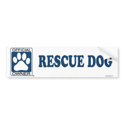 RESCUE DOG_blue Bumper Sticker by GenuineDogOwner