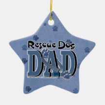Rescue Dog DAD Christmas Ornaments