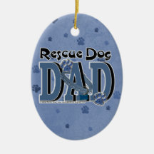 Rescue Dog DAD Christmas Tree Ornament