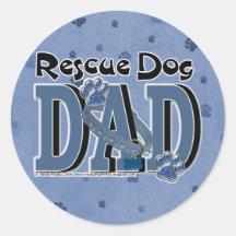 Rescue Dog DAD Round Sticker