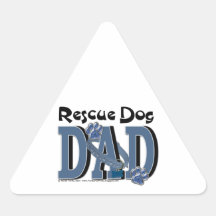 Rescue Dog DAD Triangle Stickers