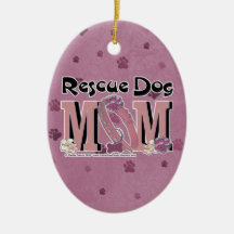Rescue Dog MOM Christmas Tree Ornament
