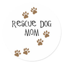 Rescue Dog Mom Stickers