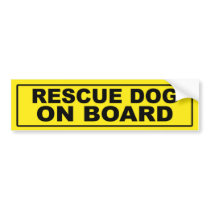 Rescue Dog on Board bumper stickers by RayBarnsbury Rescue Dog on Board bumper stickers