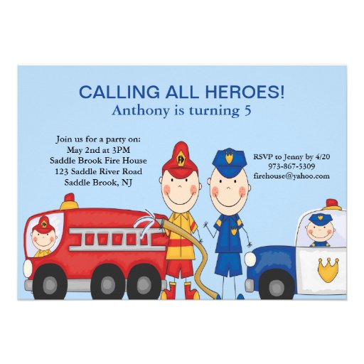 Rescue Heroes Birthday Invitation