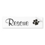 Rescue Paw Print Cursive Bumper Sticker