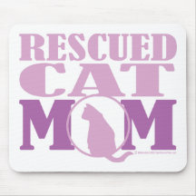 Rescued Cat Mom Mousepads
