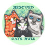 Rescued / Shelter Cat's Round Stickers
