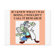 research  joke postcard