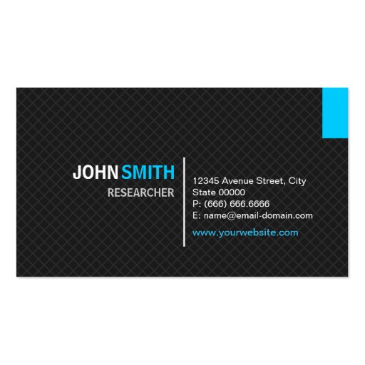 Researcher - Modern Twill Grid Business Card Templates (front side)