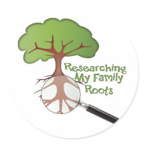Researching my Family Roots Round Sticker