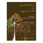 Reserva del boda del arbolado de los árboles de la tarjetas postales