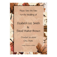 Reserva del boda del otoño la invitación de la fec