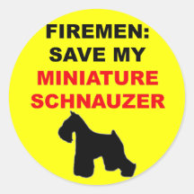 Reserva del bombero mi Schnauzer miniatura Etiqueta