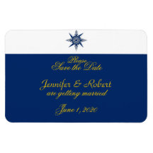 Reserva náutica del boda del amarillo de la marina imán flexible