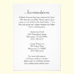 Reservations and Accommodations Wedding Cards invitations