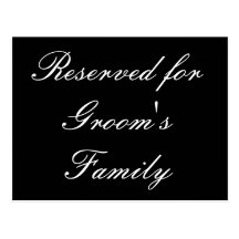 Reserved for Groom's Family Postcards