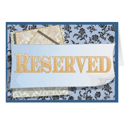 Reserved Seating Sign Card