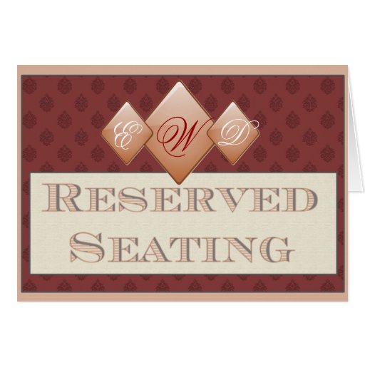 Reserved Seating Sign Card | Zazzle