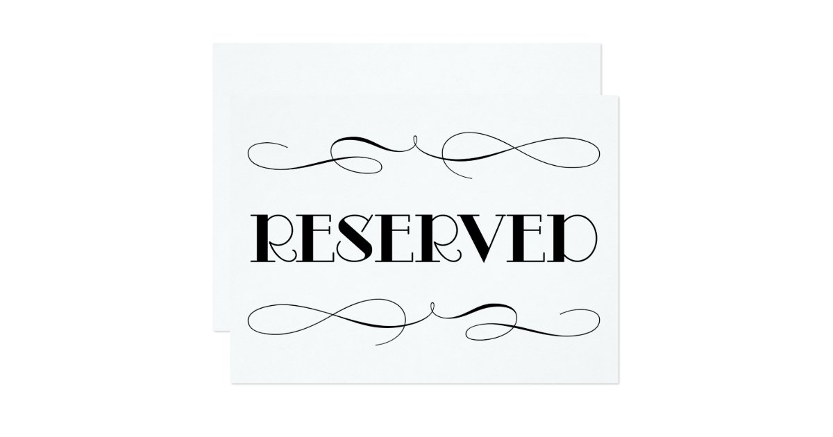 Reserved Seating | Wedding Sign Card | Zazzle