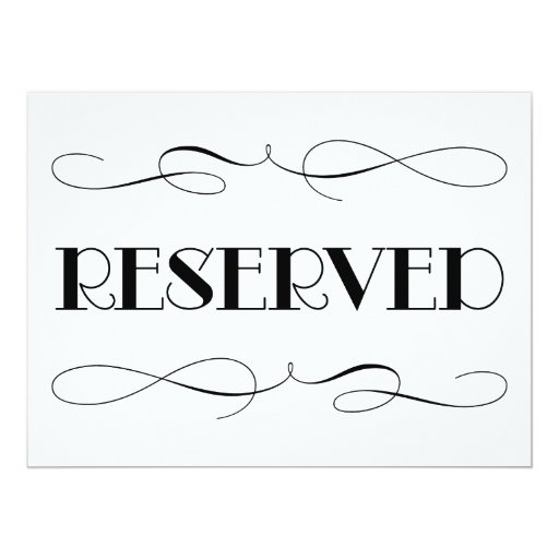 Reserved Seating Wedding Sign Card Zazzle