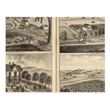Residences of WA Lewis, John Fritsch, Hugh Gaston Postcards