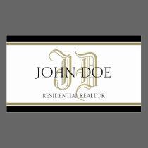 Residential Realtor Gold Roman business cards